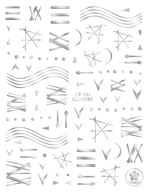 5 листов красочные черные/белые японские наклейки для ногтей дизайн Gummed стикеры 3D