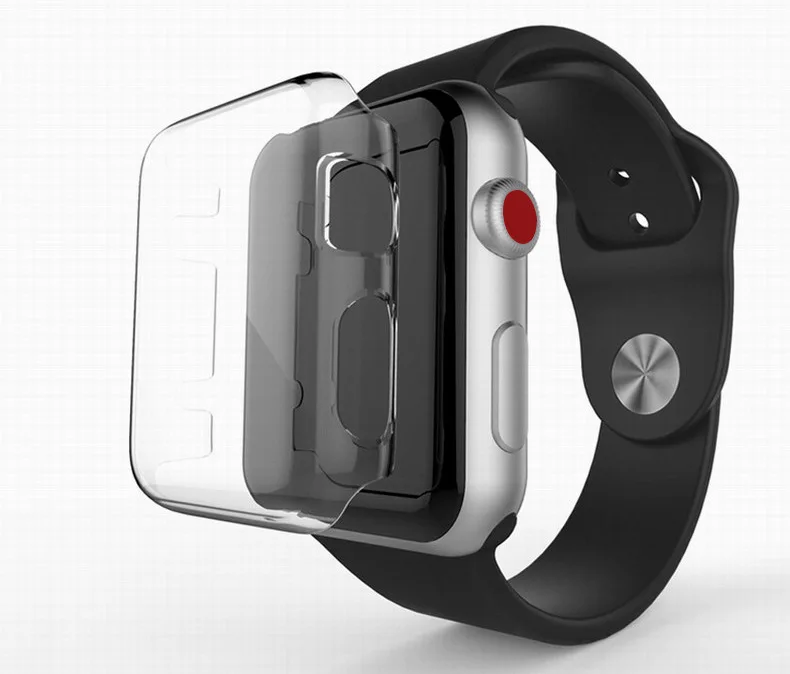 Чехол для Apple Watch 4 3 2 1 40 мм 44 360 встроенная прозрачная защитная пленка из