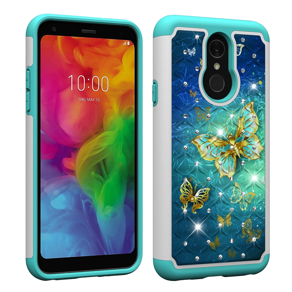 PC+TPU Glitter Case for coque LG Q7 Q7a Plus G7 ThinQ K10 2018 K30 Q Stylus X Power 2 Cover | Мобильные телефоны и