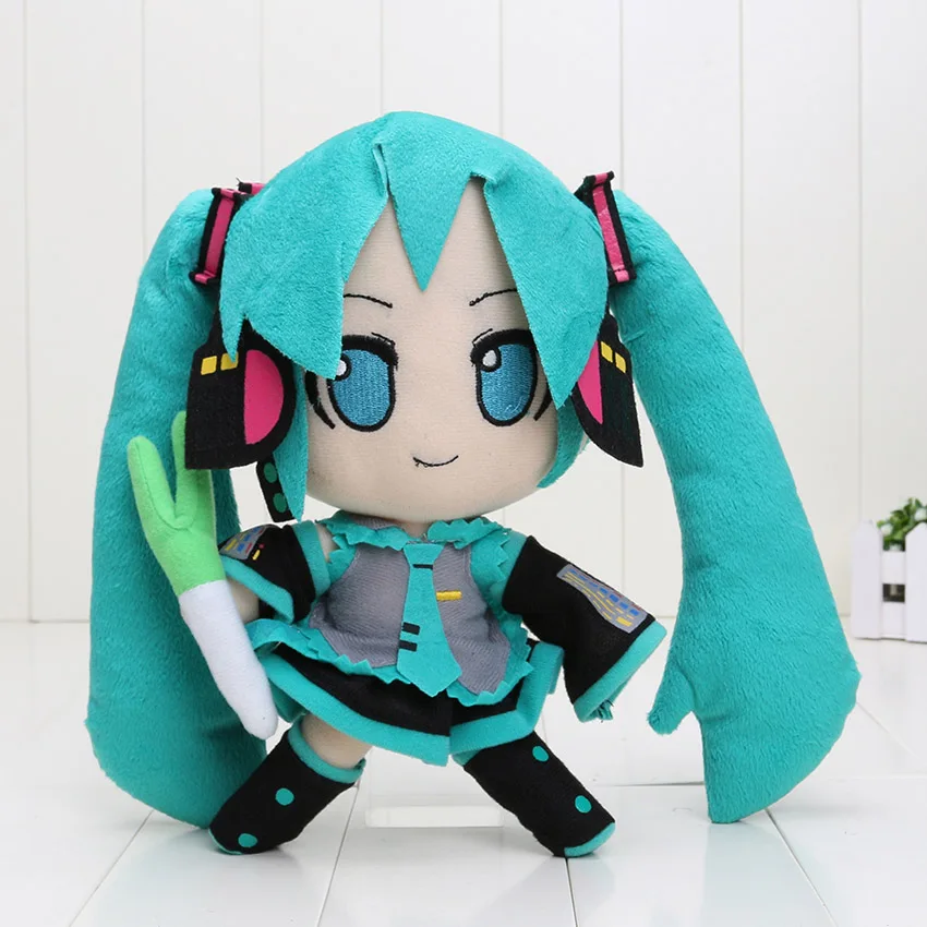 24 см VOCALOID Hatsune Miku улыбающаяся аниме плюшевая игрушка кукла мягкие игрушки - Цвет: 24cm