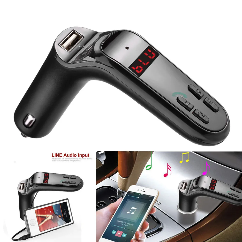 Беспроводной Bluetooth FM передатчик модулятор HandsFree Car Kit радио адаптер USB зарядное