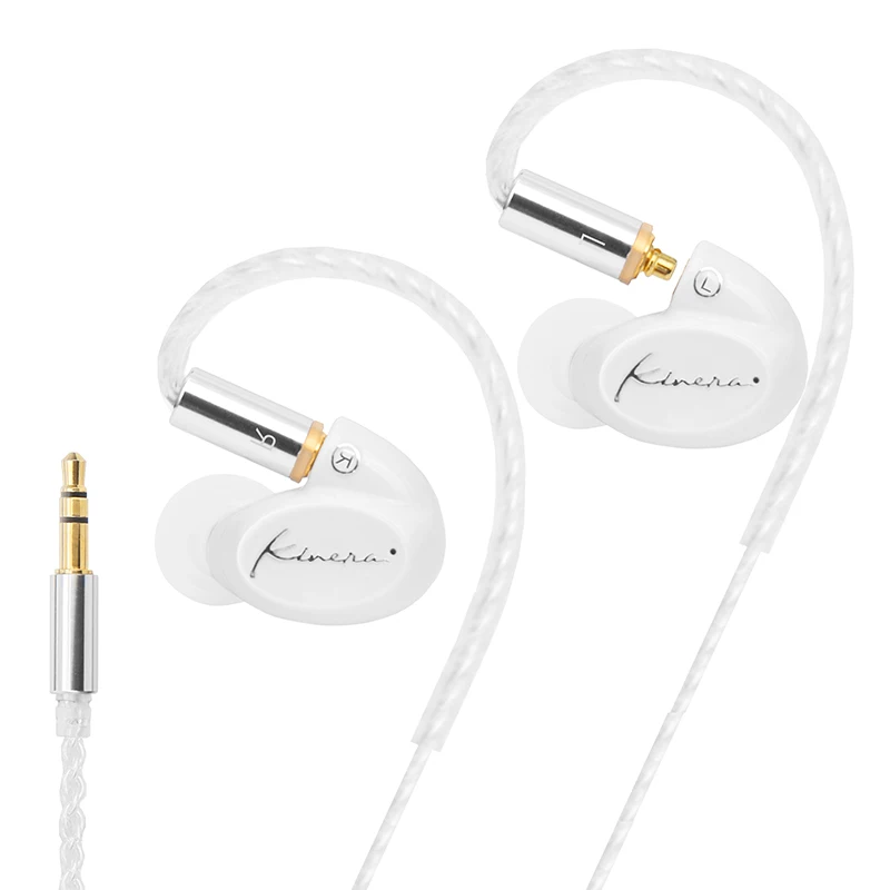white Kinera SIF HiFi аудио SPM диафрагма Динамический драйвер в ухо монитор наушники со съемным MMCX кабелем - Цвет: white