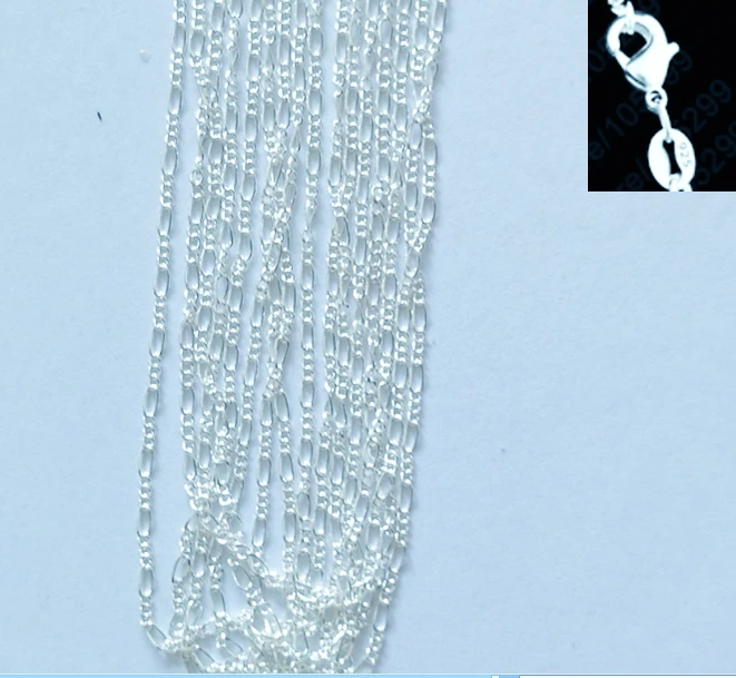 10 pcs. / Lot wholesale - necklace chain 2mm M925 Jewelry Figaro Chain Necklace 16 &quot-24&quot choose the length! | Украшения и