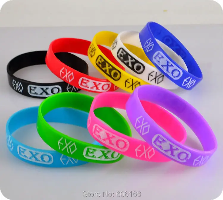 50 шт EXO силиконовый браслет на запястье корейский S. M. Развлекательная компания