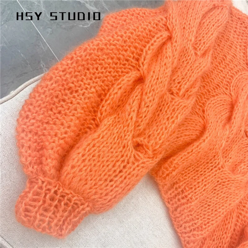 【HSY студио】 2019 осенний Новый тренд женский свитер большого размера ручной вязки
