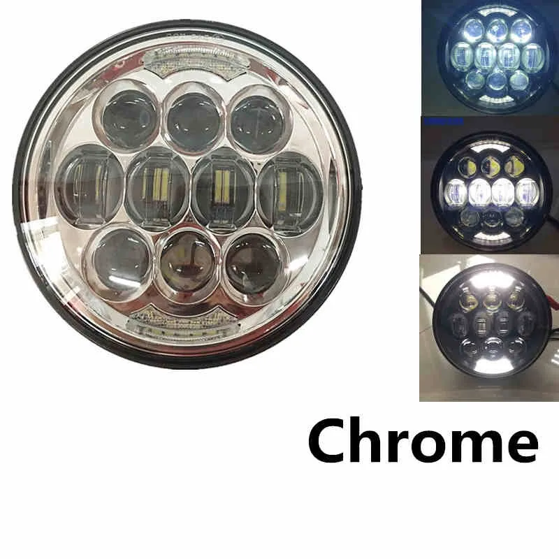 80W Chrome 5,7" светодиодные фары 5 3/4 дюймов проектор мото фары для harley sportster Dyna, Softail, супер Glide мотоцикл фары DRL - Цвет: 80W Chrome