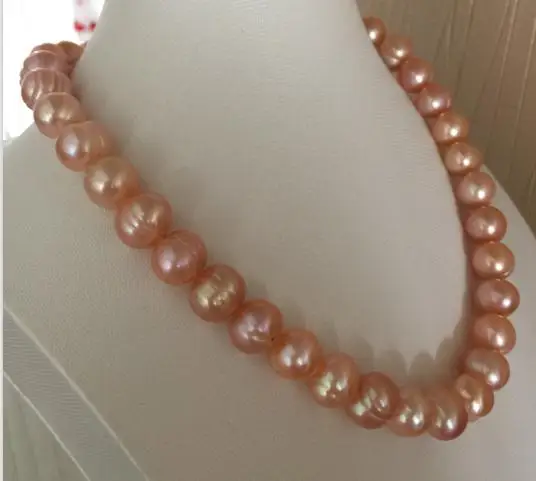 gorgeous 9-10mm south sea baroque gold pink pearl necklace 18inch 14k | Украшения и аксессуары