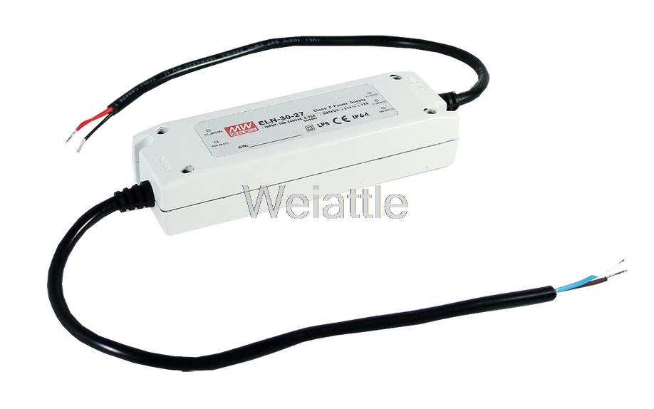 

MEAN WELL original ELN-30-12 12V 2.5A 30W Waterproof IP64 Single Output LED Driver Power Supply Voltage Dimming PMW Dimming