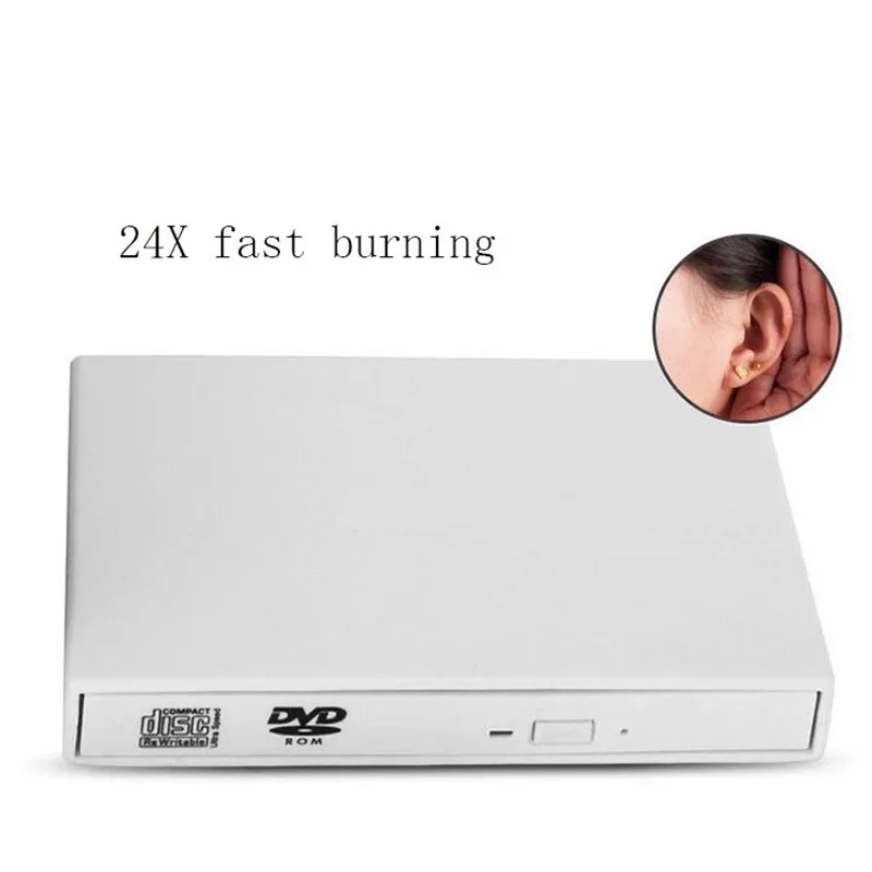 Портативный внешний тонкий USB 2 0 DVD-RW/CD-RW записывающее устройство чип оптический