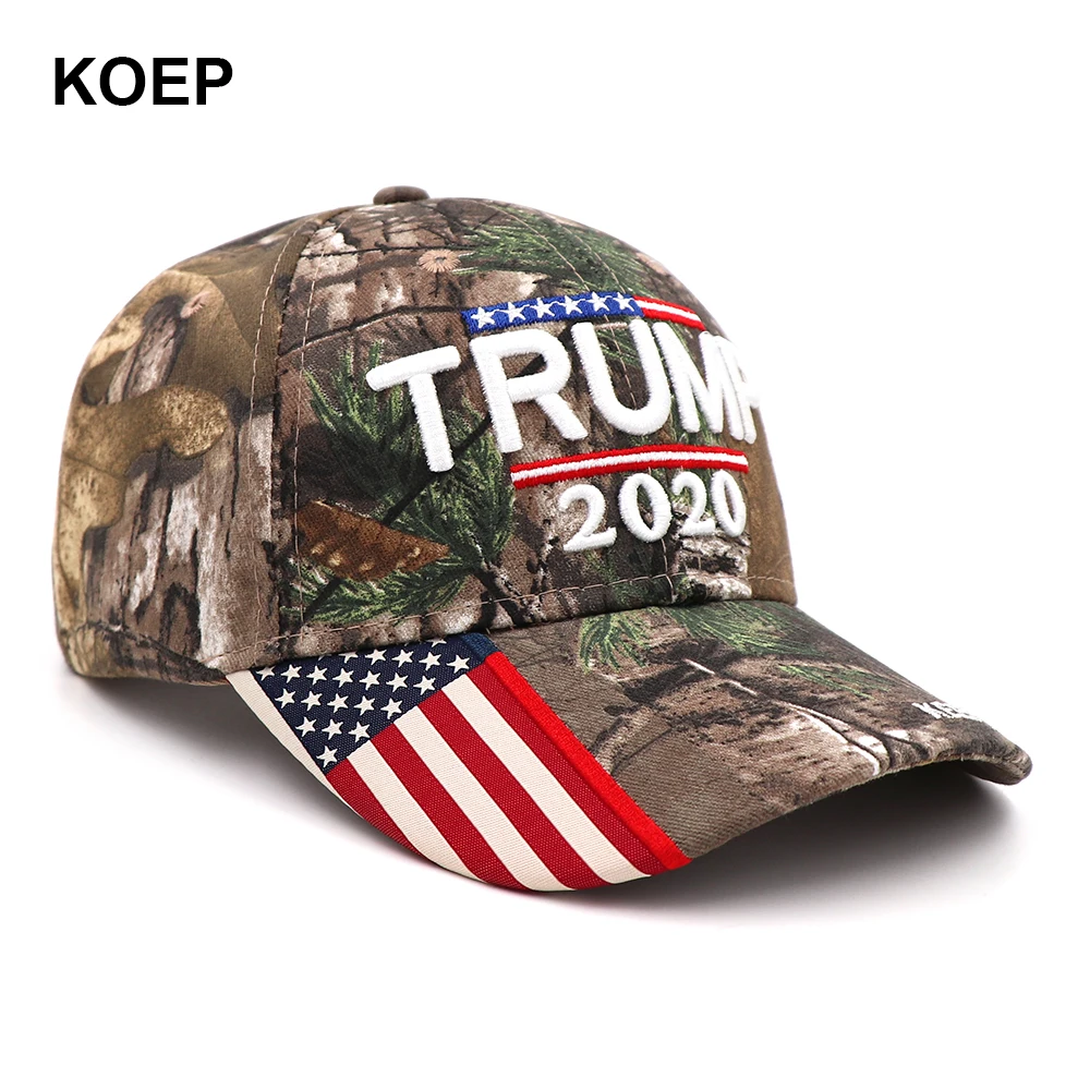 2020 Кепка Дональда Трампа камуфляжная бейсбольная кепка с флагом США