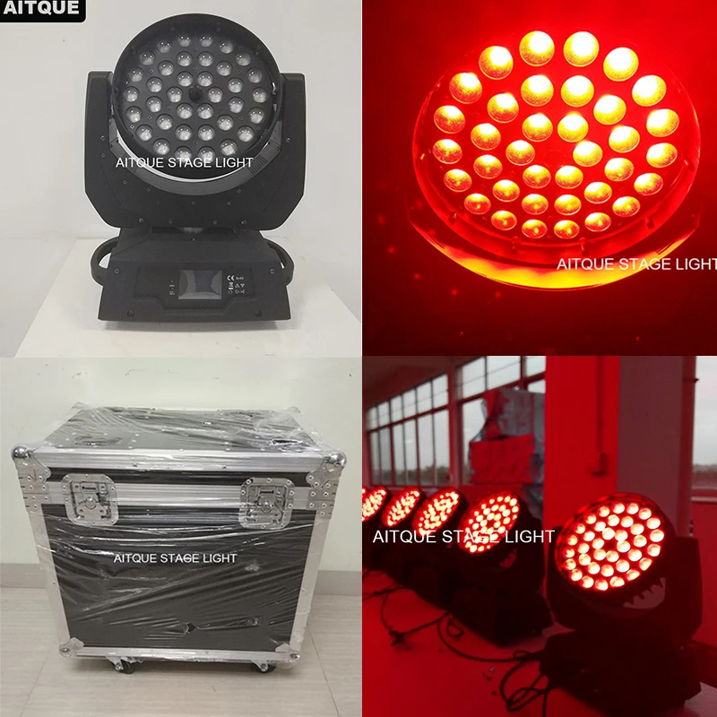 (12 светильник ильников + чехол) Led dj движущийся головной свет s Китай 36x18w zoom led dmx 6 в 1