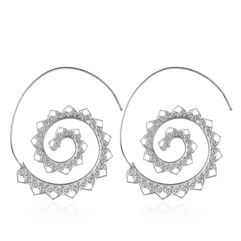 Модные Винтажные Спиральные серьги с подвесками из сплава уникальные женские