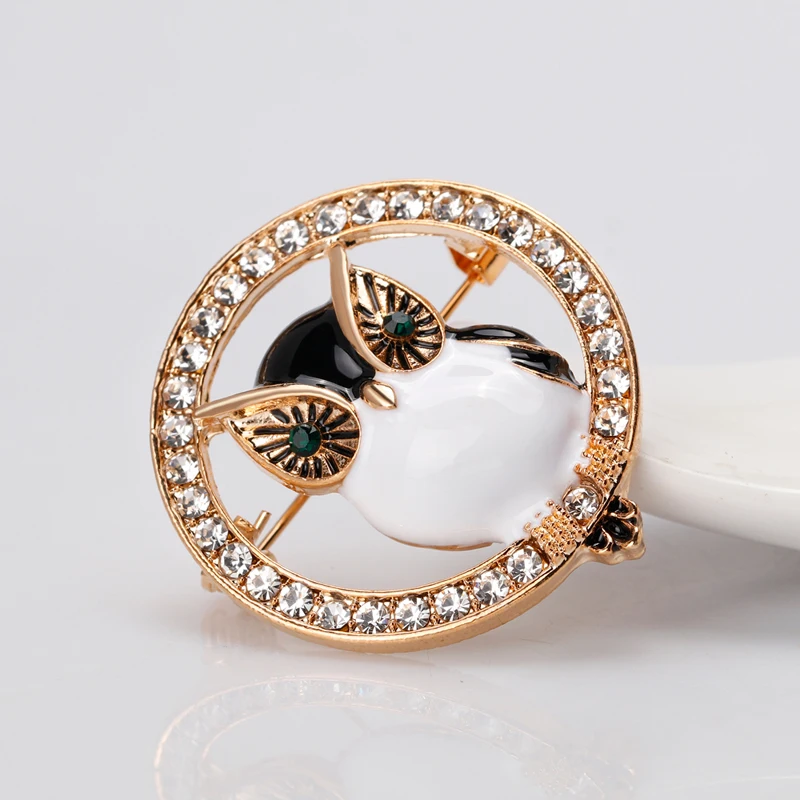 

Rinhoo Fashion Rhinestone Crystal Enamel Brooch Clothes Accessories Night Owl Insect Brooches Jewelry Pins For Suit Dress