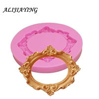 1pcs silicone mold flower ring frame mirror fondant cake decorating tools silicone cake mold polymer clay molds d1078