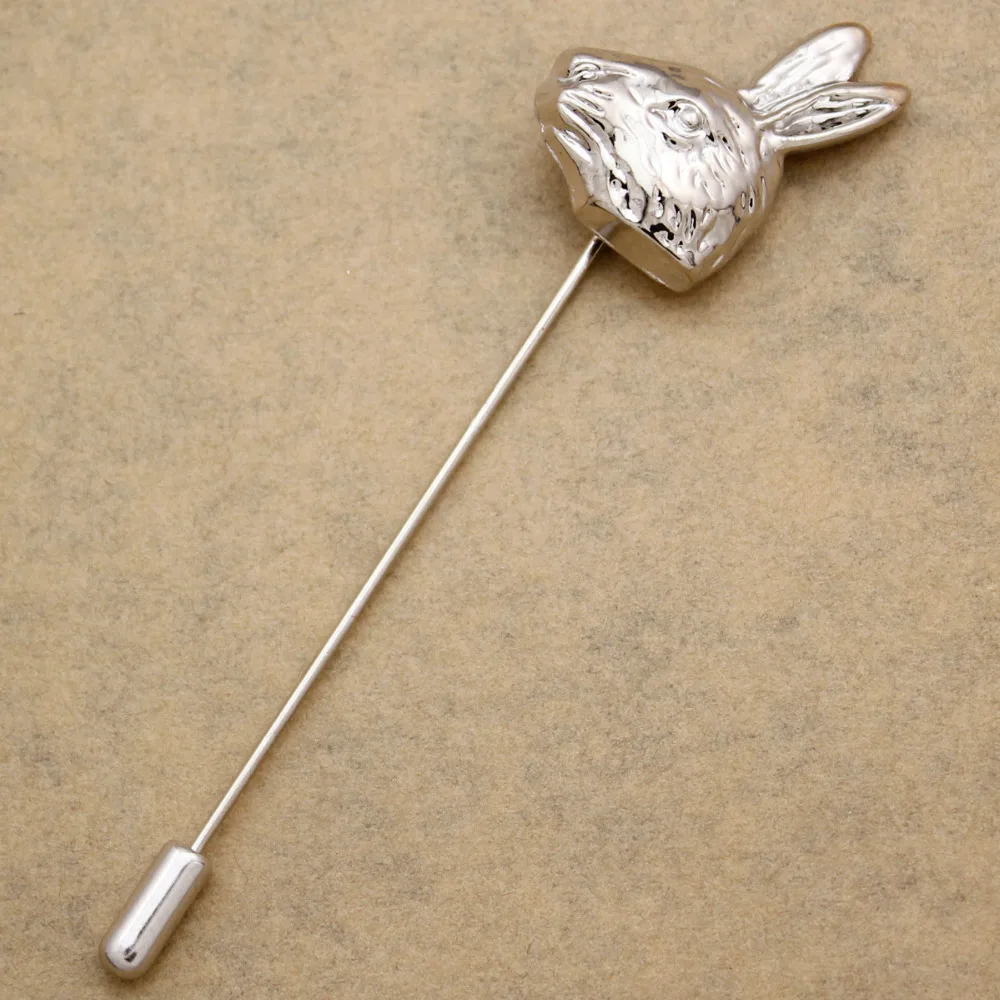 Женские эмалированные броши в форме головы кролика Wonderland Коктейльные шляпы