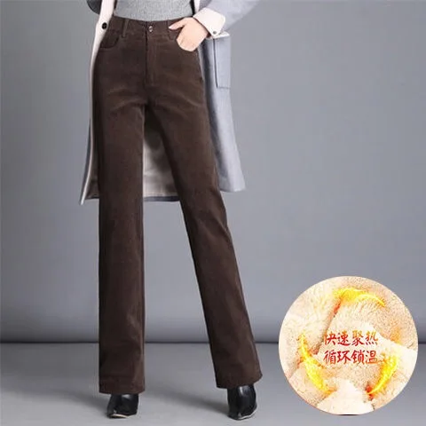 Caramel color Весенние женские повседневные вельветовые обтягивающие штаны Лидер продаж однотонные брюки с высокой талией женские офисные эластичные прямые брюки 5XL - Цвет: Caramel color