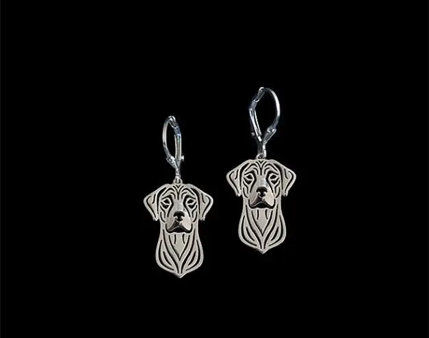 Уникальный ручной работы полые Родезии серьги Риджбек с собаками любителей