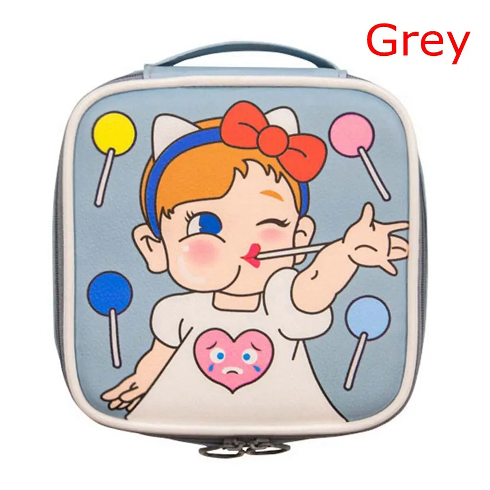 Grey 1 шт. 15 см* 15 см красочные модные милые куклы леденец на молнии многофункциональные дорожные кисти для макияжа Ай-лайнеры косметическая сумка - Цвет: Grey