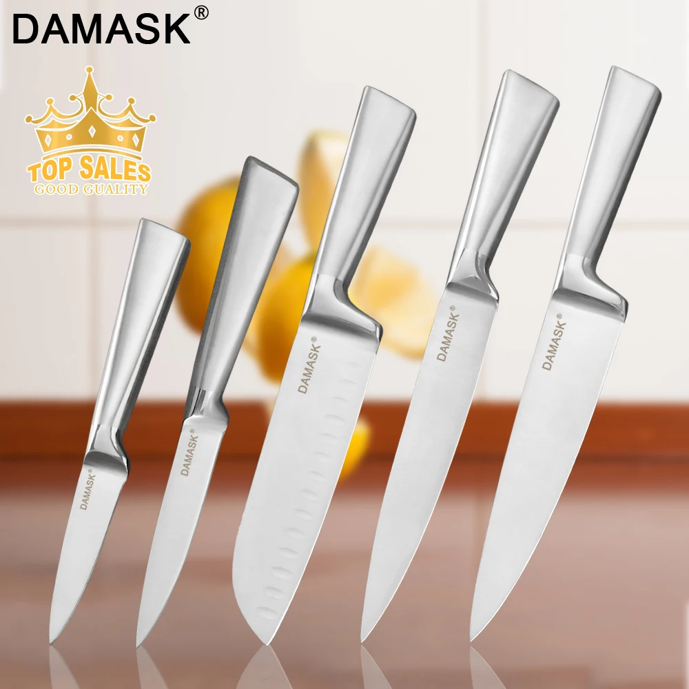 Дамаск Gyutou фруктов, универсальный нож Santoku для нарезки хлеба кухонные ножи шеф-повара набор Нержавеющая сталь Ножи комплект мясо аксессуары Cleaver