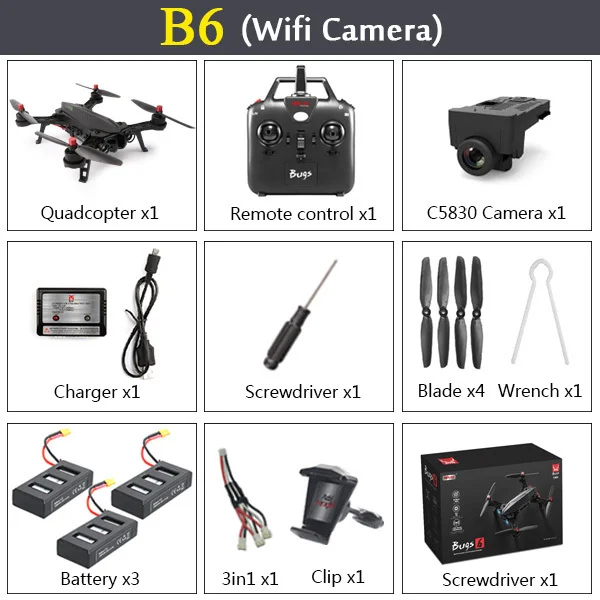 C5830 MJX Bugs 6 B6 2,4G RC вертолет высокоскоростной бесщеточный двигатель RC Дрон с камерой FPV передача изображения в реальном времени RC Квадрокоптер - Цвет: C5830
