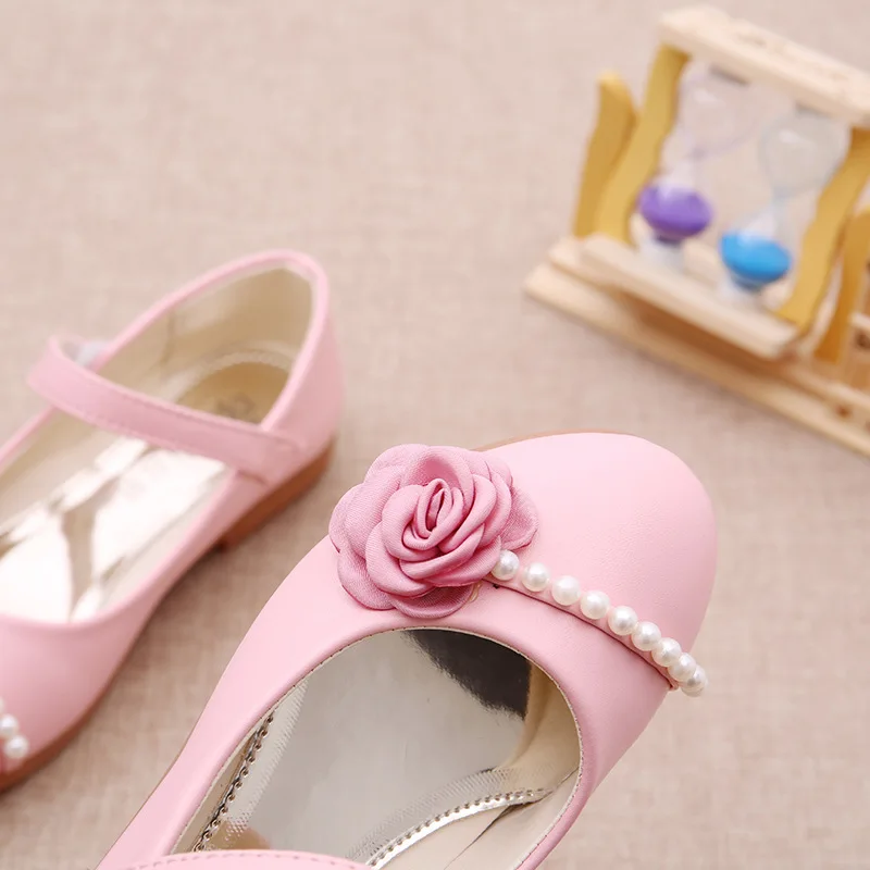 Кожаные туфли принцессы для девочек мягкая подошва весенне осенние танцевальные