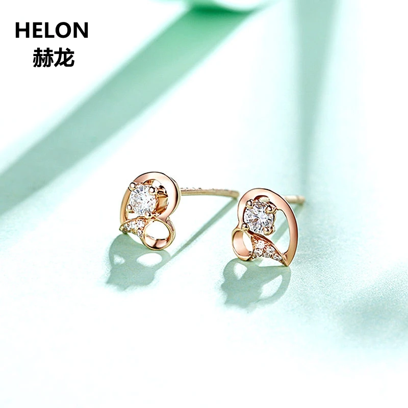 Женские серьги в форме сердца из розового золота карат | Украшения и аксессуары