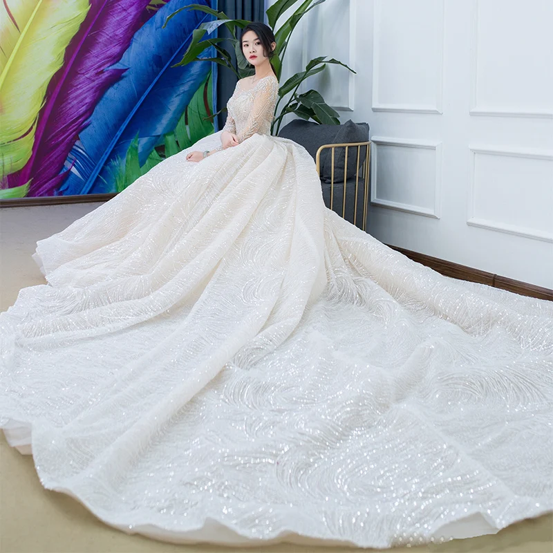 Роскошное свадебное платье Vestido De Noiva 2020 с длинным рукавом женское винтажное