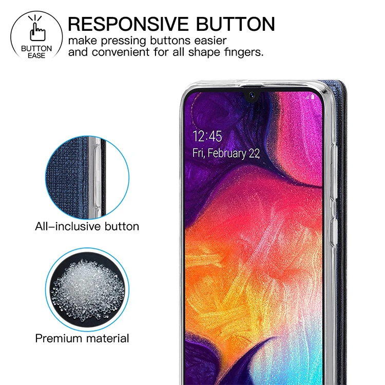 Роскошный тканевый флип-чехол для samsung Galaxy A50, кошелек, карман для карт, подставка, магнитная Обложка для книги, для samsung Galaxy A50
