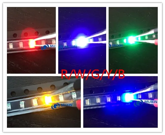 Набор светодиодных ламп 0805 SMD набор диодов 100 шт./лот белый красный зеленый синий