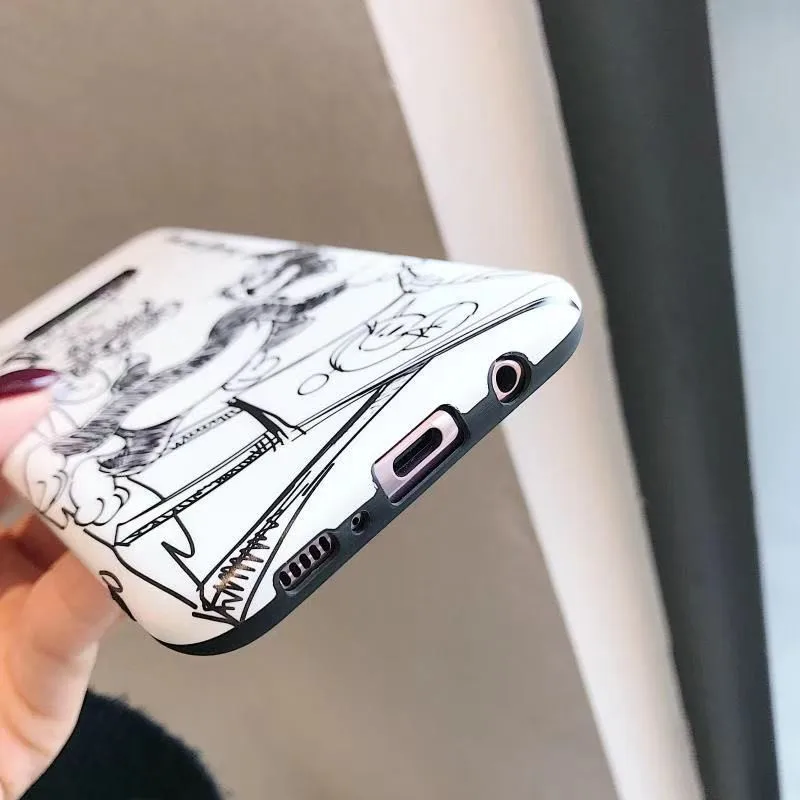 YHBB чехол S Sketch Cat mouse мягкий для samsung Note 8 Note9 милый мультяшный телефона с рисунком в