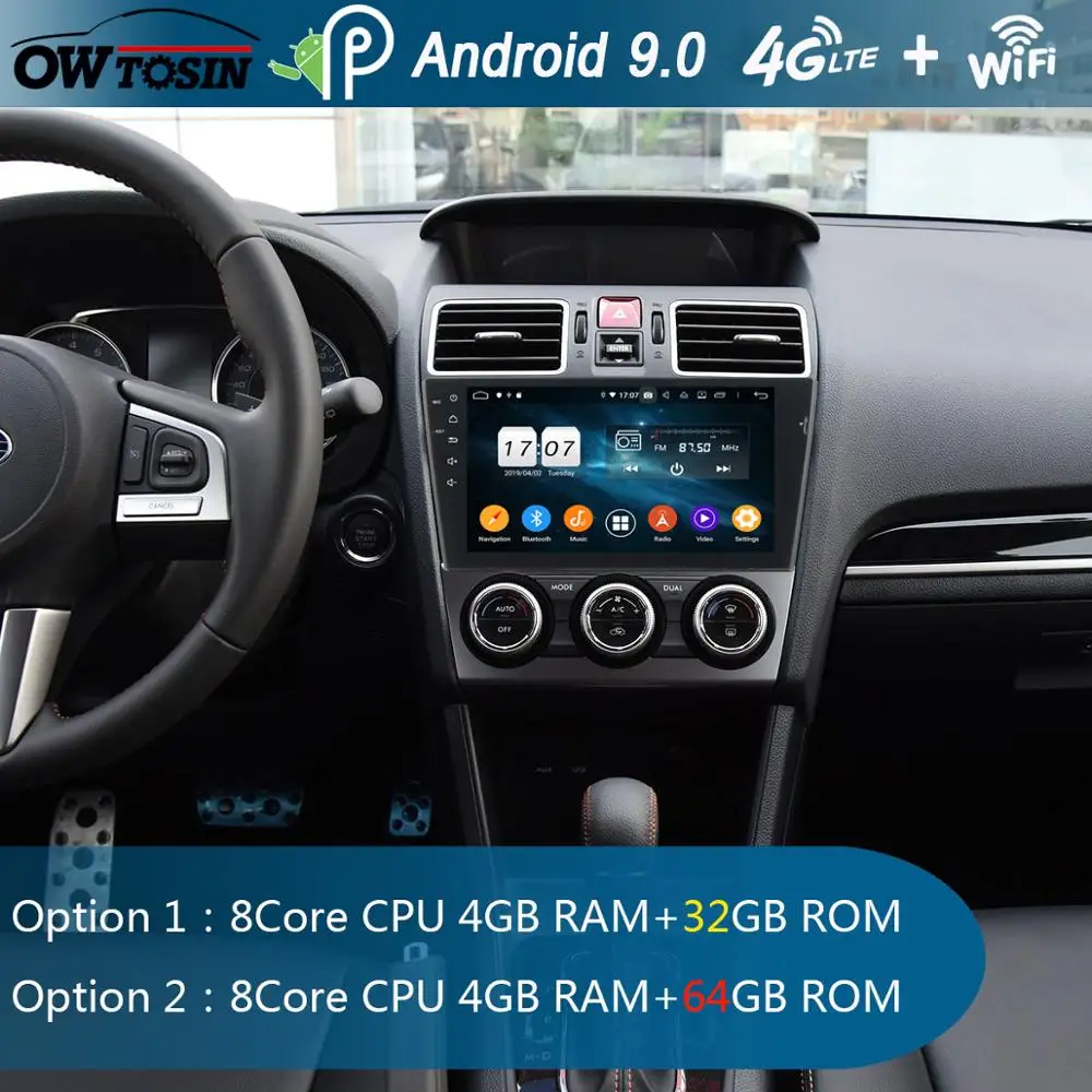 " ips 8 ядерный 4G+ 64G Android 9,0 автомобильный мультимедийный плеер для Subaru WRX Forester радио gps CarPlay Parrot