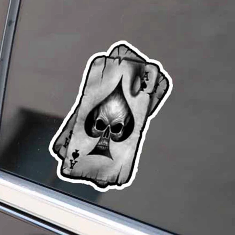 13x8 см A SKULL интересные светоотражающие автомобильные наклейки Индивидуальные