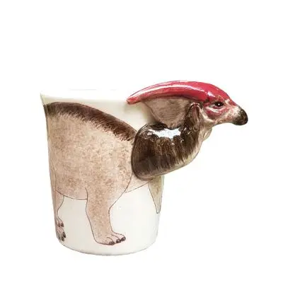 Чай кофе кружки керамические 3D мультфильм динозавра молоко кружка home decor ремесел украшения комнаты Юрского периода животных чашки подарок на день рождения - Цвет: E