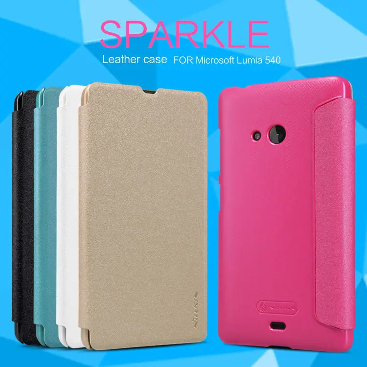 10 шт./лот оптовая продажа Nillkin Sparkle Leather Case для Microsoft Lumia 540/Lumia540 (5.0 дюйма) жемчужный