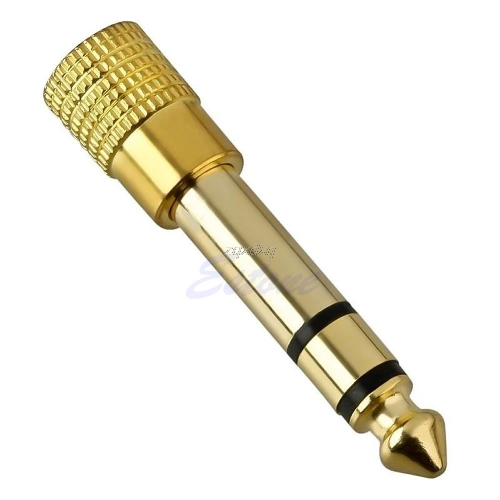 

Gold Female 6.3mm 1/4" Male to 3.5mm 1/8" Stereo Plug Audio Adapter Converter Drop ship Electronics Stocks
