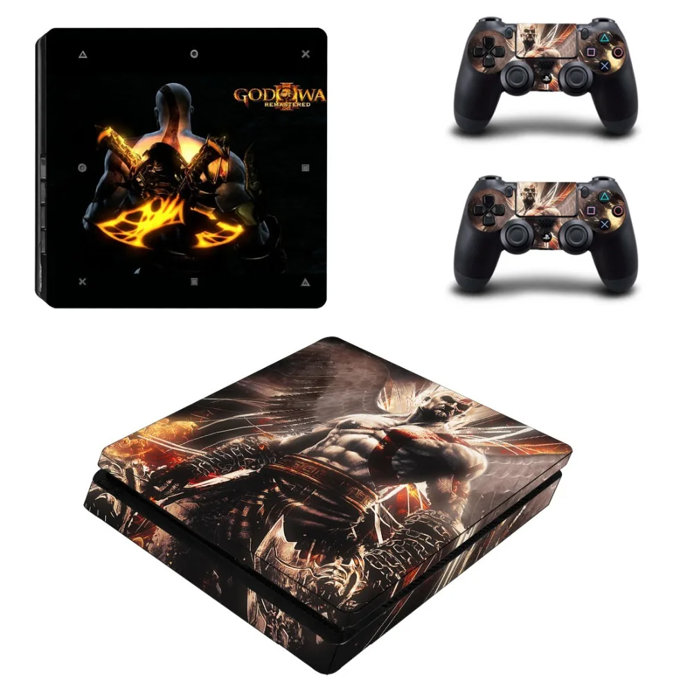 Игровая станция 4 Тонкая консоль и контроллер кожи наклейка s God of War скины для PS4 тонкая консоль и контроллер стикер