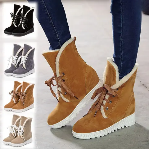 

LAISUMK обувь в западном стиле; Женские ботильоны; Модная обувь на плоской подошве зимняя обувь Новое поступление из флока и кожи; Плюшевые туфл...