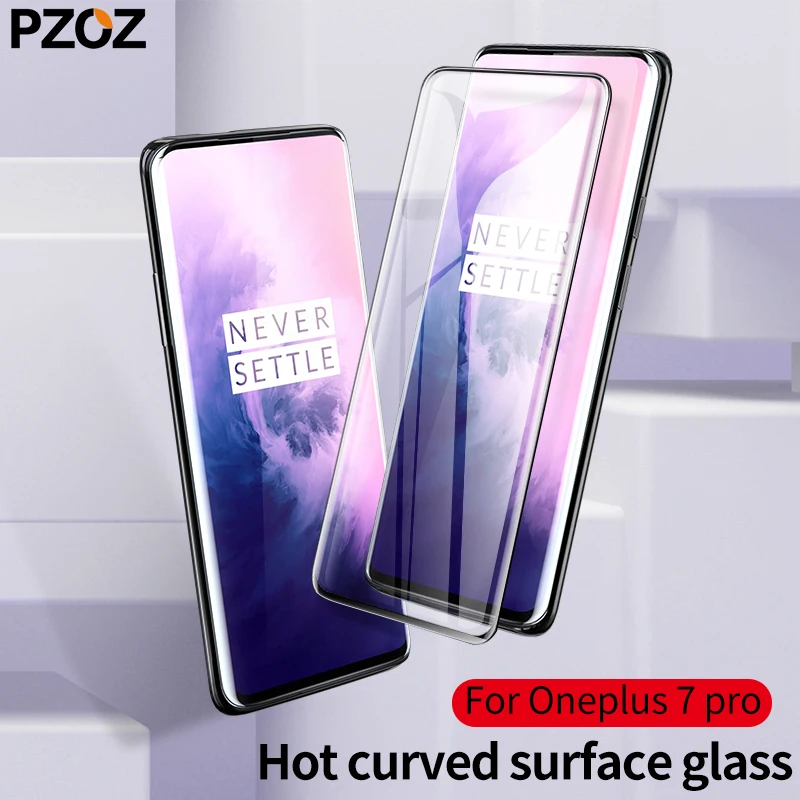 Чехол PZOZ из закаленного стекла с закругленными краями для oneplus 7 pro ультратонкий
