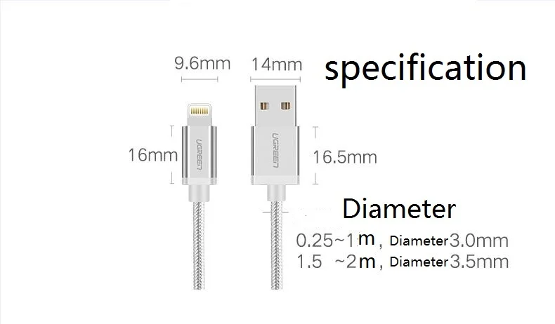 Ugreen MFi кабель USB для быстрой зарядки и передачи данных|Кабели USB| |