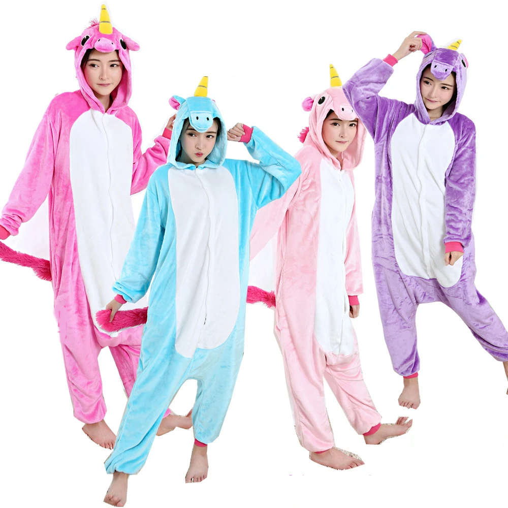 Женщины Мужчины Мальчики Девочки Единорог рождественские пижамы Косплэй One piece