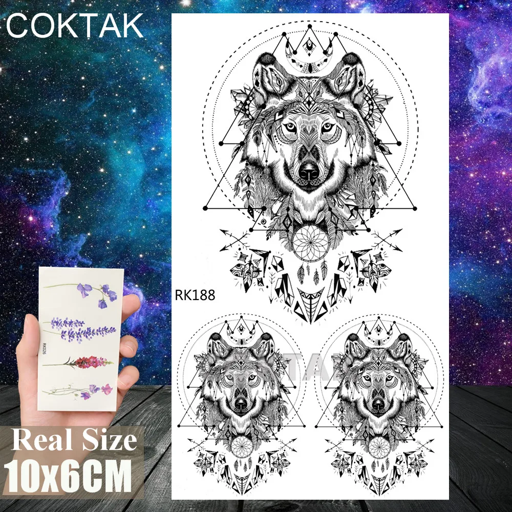 CRK188 Черные временные тату хной наклейки мандала цветок реалистичные моющиеся татуировки Поддельные геометрические боди-арт Грудь татуировки для женщин - Цвет: CRK188