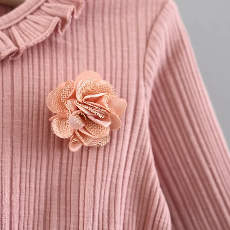 Baby girls spring autumn dress newborn baby Stitching lace for toddler fashion mesh infant cute flower clothes | Мать и ребенок