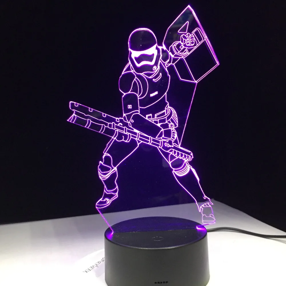 Darth Vader Soldier Shields Acrylic LED Table Light with Touch / Remote Control Factory Wholesale Drop Shipping | Лампы и освещение