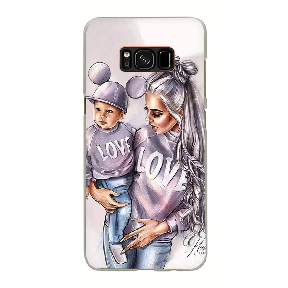 Жесткий чехол для телефона с черными и коричневыми волосами для samsung Galaxy S6 7 Edge S8 9 10 Plus Note8 9 M10 20 30 - Цвет: H8