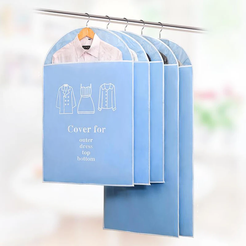 5Pcs Large Capacity Cloth Hanging Suit Coat Dust Cover Protector Wardrobe Storage Bag Garment Zipper | Дом и сад