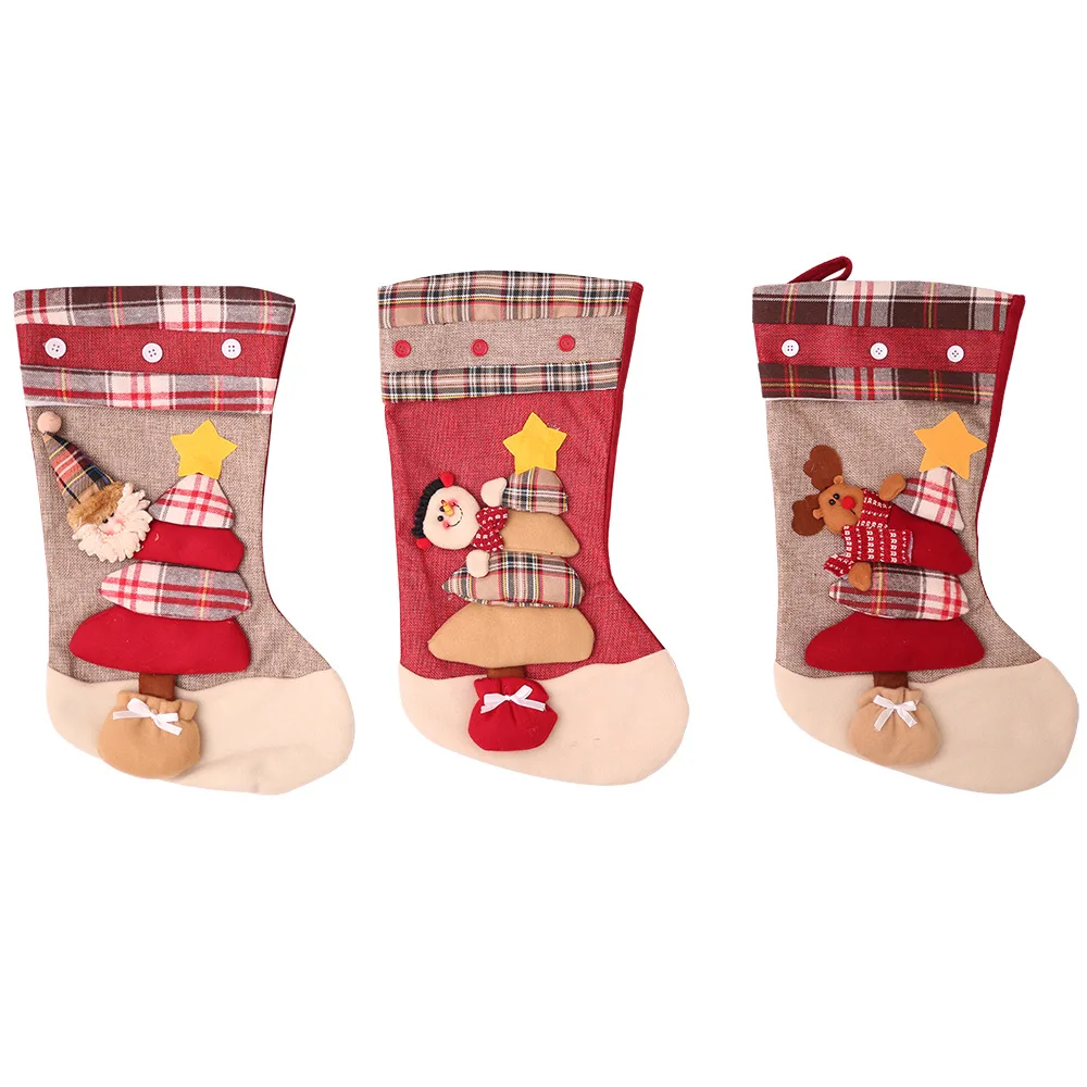2018 Creative Christmas Stockings Santa Claus Snowman Reindeer Gift Tree Hang Ornament Decoration Festive Supplies |