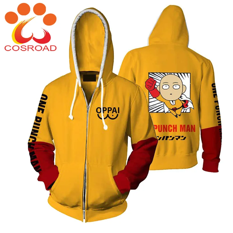 Cosroad Аниме One Punch Man Saitama Косплей Толстовка костюм для мужчин и женщин толстовки
