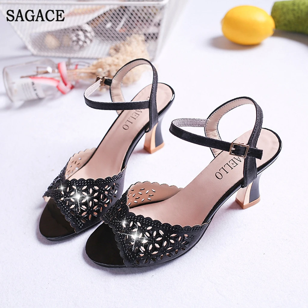 SAGACE/женские модные повседневные уличные тапочки босоножки на тонком каблуке