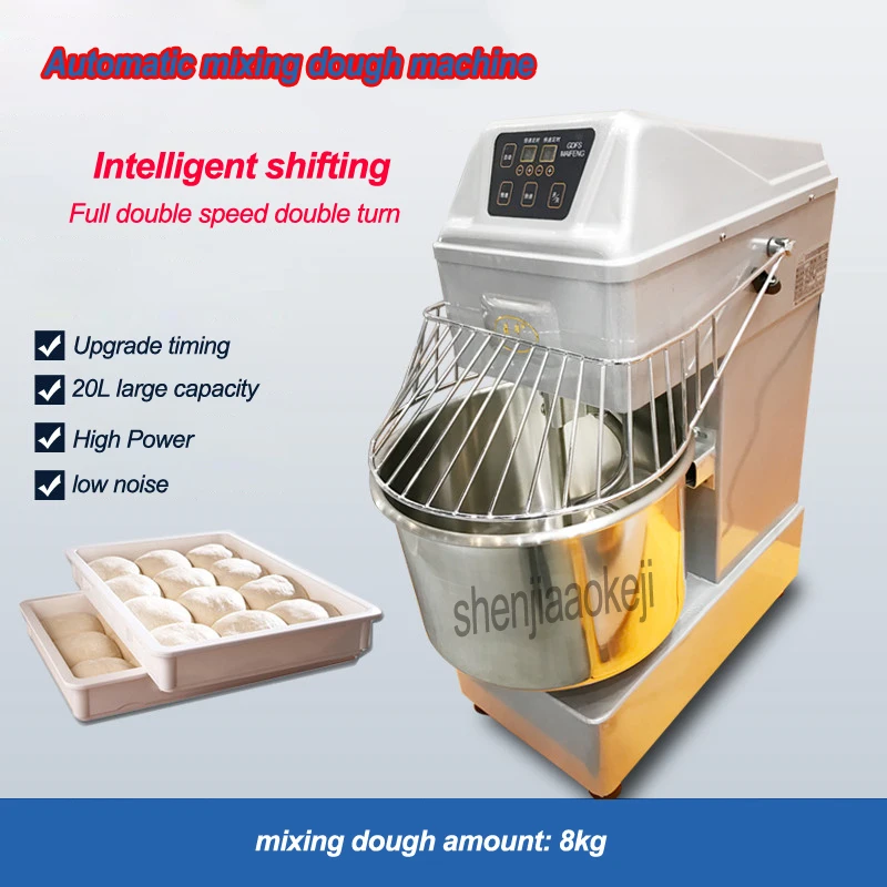 Fiyat 1500 W Paslanmaz çelik Otomatik Karıştırma Hamur Makinesi Ticari Hamur Karıştırıcı 20L Gıda Spiral Hamur Karıştırma Makinesi 220 V/50 Hz
