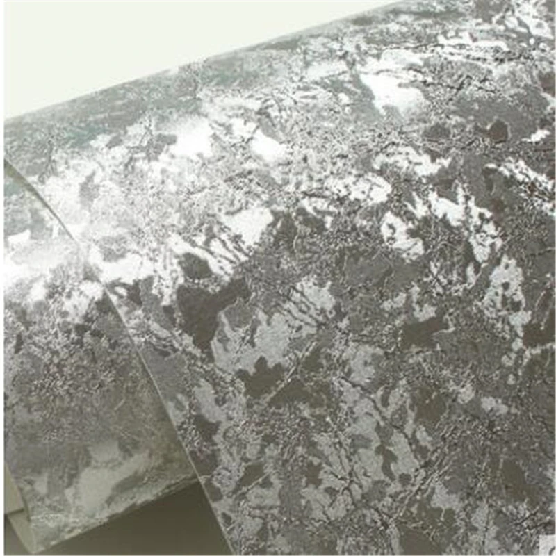 Высококачественные роскошные потолочные обои из золотой фольги серебристой для